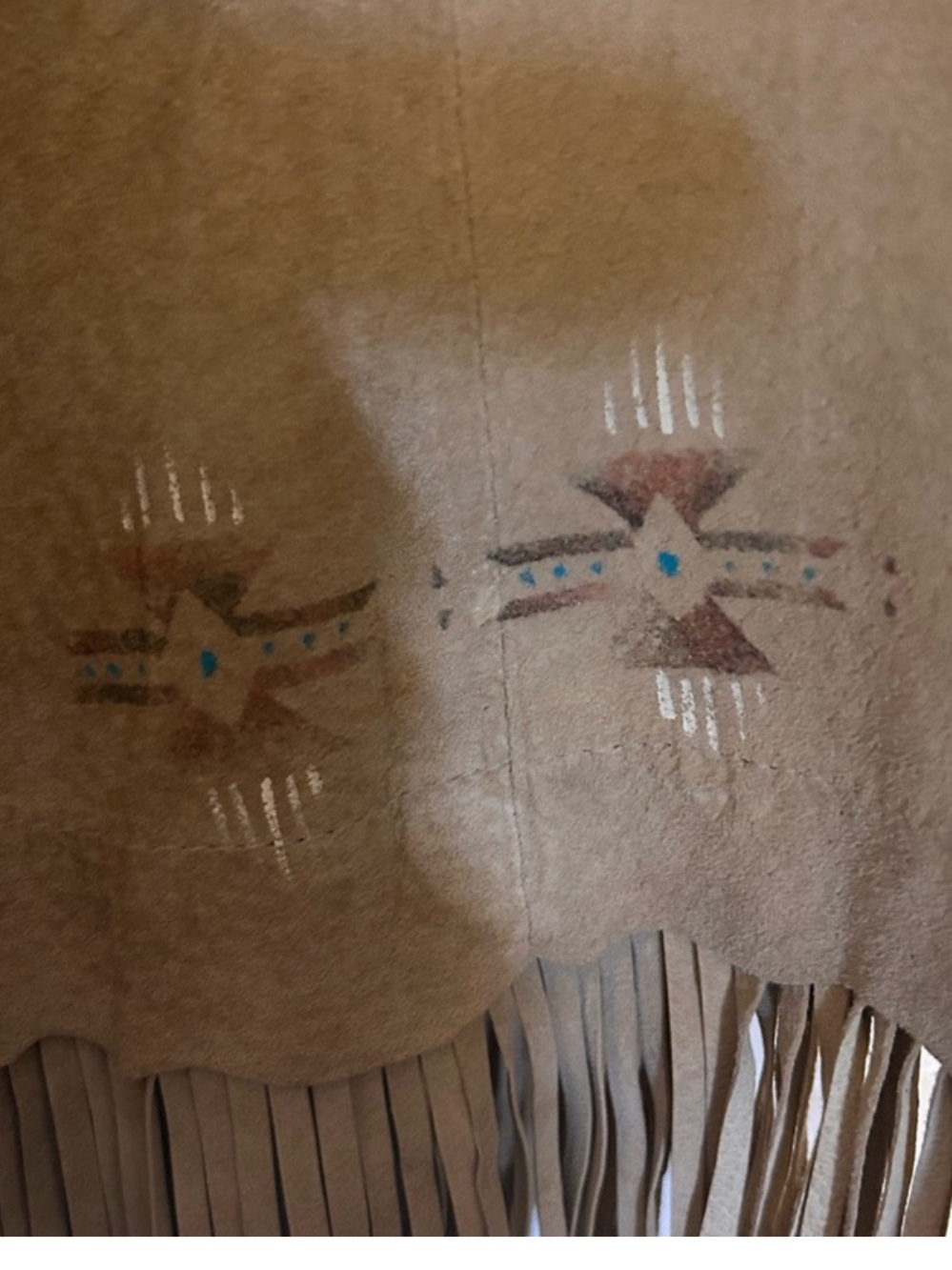Patricia Wolf hand painted fringe skirt concho buttons up the front art to wear - Picture 3 of 10